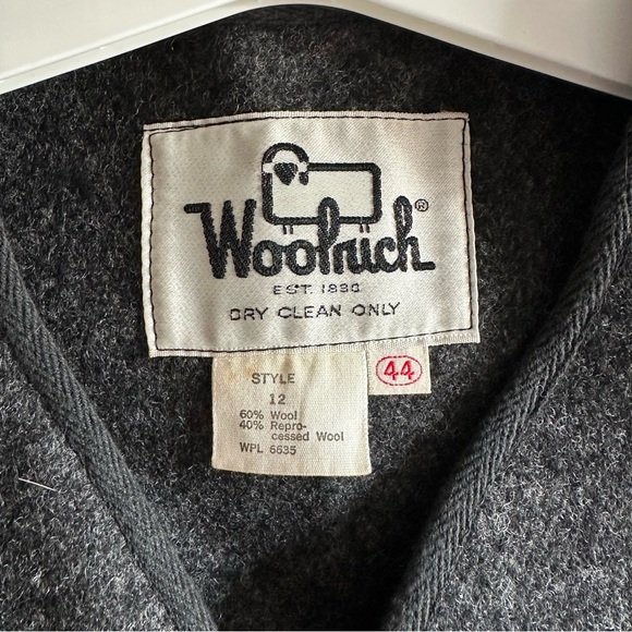 VINTAGE RARE 1960s WOOLRICH GREY FRONT POCKET VEST SIZE 44 WOOL STYLE 12 SHEEP - Picture 2 of 7